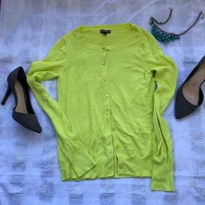 Express Bright Yellow Button Down Cardigan